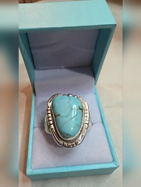 L SPENSER NAVAJO NATIVE AMERICAN RING 19.62 GRAMS  SIZE 11.5